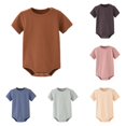 thumbnail image 1 of Boys Bodysuits for and Toddlers Practical Short Sleeve Romper Soft Round Neck Everyday Wear Easy Fit Outfit for Spring Summer, 1 of 3