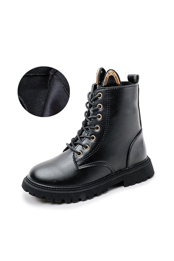 Boys Boots,Children Boots Heel Ankle Soft Sole Comfortable for Children Casual Stylish Boots for Wear,Knee High Boots,03 Black,9.5-10 Years