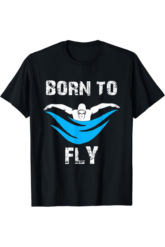 Boys Born to Fly Butterfly Swimmers Swim Meet T-Shirt