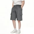 thumbnail image 1 of Boys' Bottoms Cargo Shorts Pull on Cargo Pants with Pockets Shorts For Boys 10-12, 1 of 6