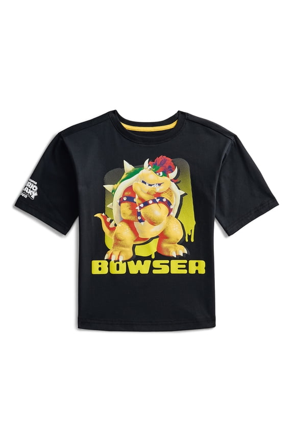 Super Mario Galaxy Movie Boys Bowser Graphic Tee with Short Sleeves, Sizes 4-18