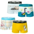 thumbnail image 1 of Boys' Boxer Briefs, 4 Pairs of Cotton Cartoon Pattern Briefs for Boys 2-12 Years Old, 1 of 7