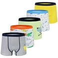 thumbnail image 1 of Boys Boxer Shorts- Pack of 5 Soft and Comfortable Dinosaur Underwear with Fun Colorful Dino Designs for Kids 2-8 Years Old, 1 of 6