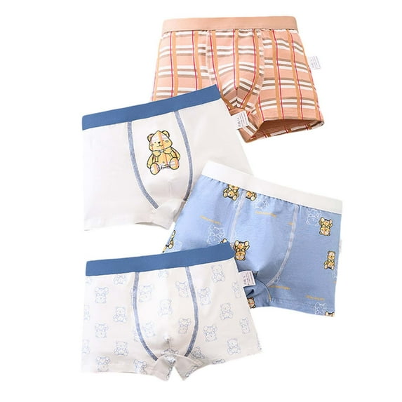 Boys Briefs Toddler Baby Boys Breathable Lightweight Underwear Cartoon Print Stretchable Fabric Cotton Boxer Briefs Toddler Underwear White 5 Years-7 Years