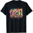 thumbnail image 1 of Boys Bruh Meme Funny Saying Teens Graffiti Aesthetic Kids T-Shirt, 1 of 3