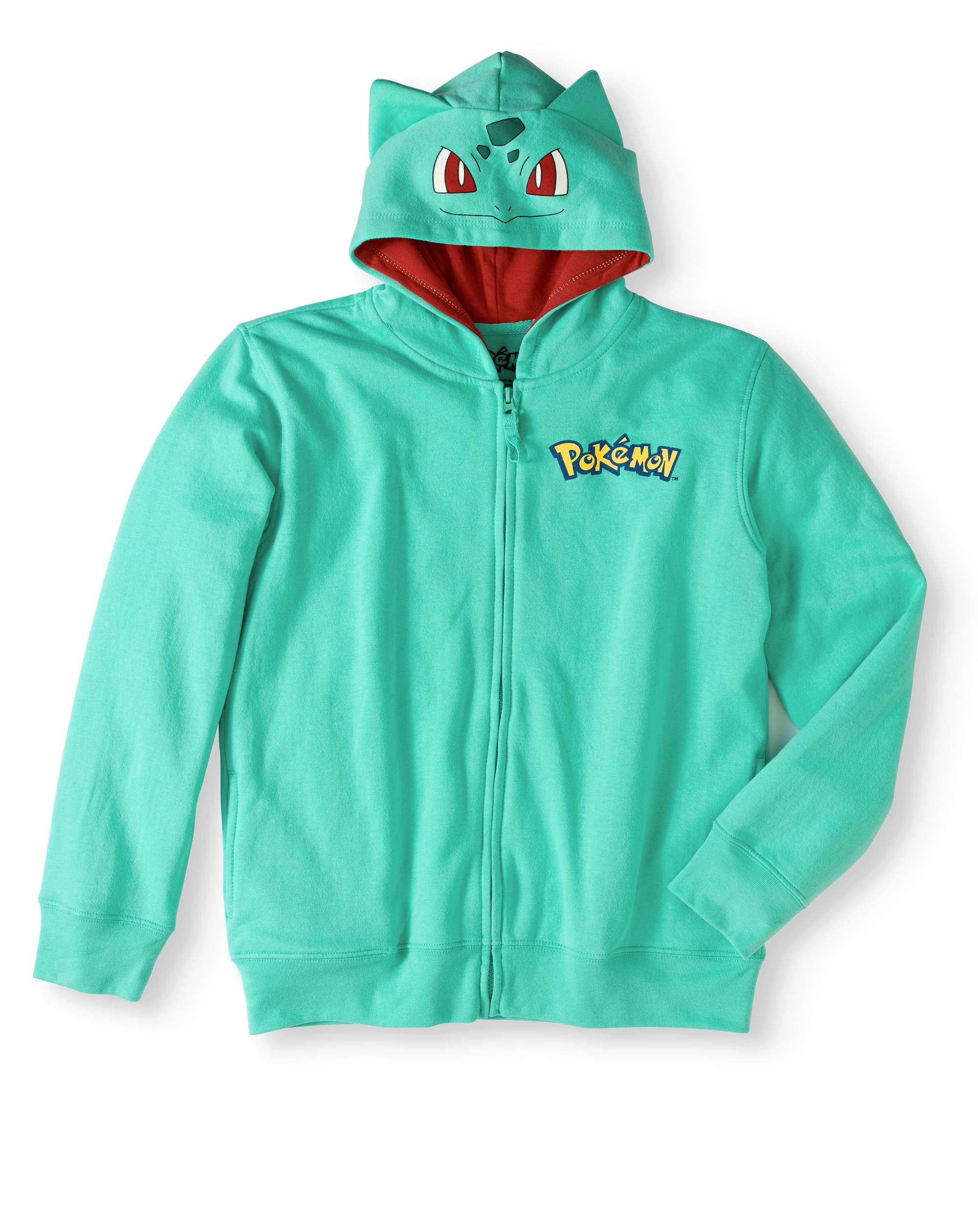 Pokemon Boys' Bulbasaur Costume Graphic Hoodie With 3D Ears 