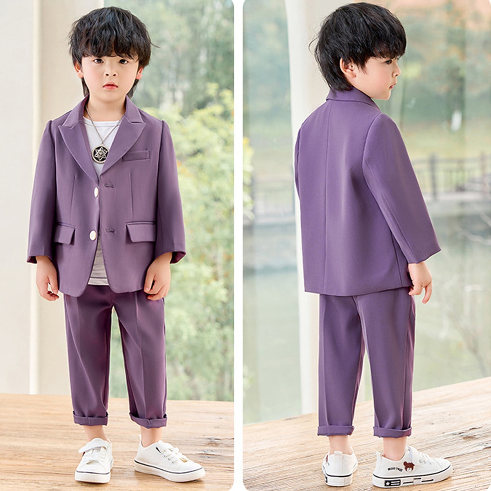 Boys Business Suits Coat 3 Piece Outfit Tuxedo Set for Kids Formal Suit ...