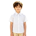 thumbnail image 1 of Boys Button Down Dress Shirts Short Sleeve Uniform Shirt Collared Shirt Basic School Uniform, 1 of 7
