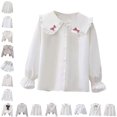 thumbnail image 1 of Boys Button Down Shirt Peter Pan Collar Dress Shirt School Shirts for Boys Spring Fall Clothes 9-10 Years, 1 of 4
