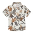 Boys ButtonDown Shirt Short Sleeve Shirt Tops for 4Y Brown Leaves — free download