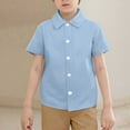 thumbnail image 1 of Boys Button Down Shirts Boys Blue Dress Shirt Button Up Shirt Boys Formal Shirt School Shirts For Boys 8-9 Years Summer&nbsp;Clothes, 1 of 4