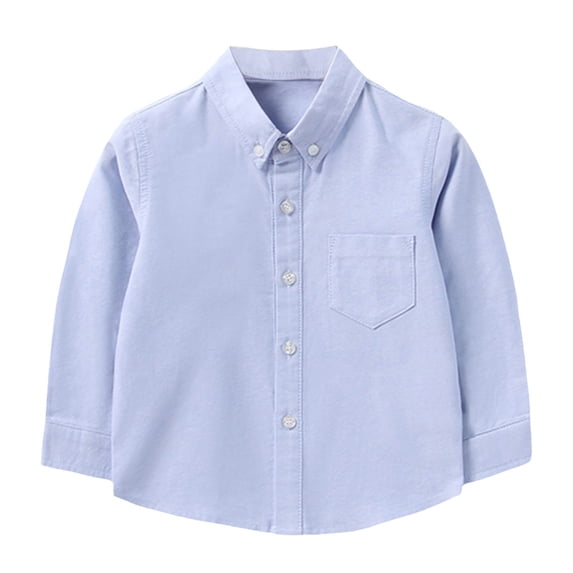 Boys' Button Down Shirts Boys Formal Outfit Blue Uniform Shirts for Boys School Shirt for Toddler Boy Boys Girls Fashion