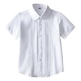 thumbnail image 1 of Boys' Button Down Shirts Boys Formal Outfit Boys White Dress Shirt Uniform Shirt 7-8 Years, 1 of 4