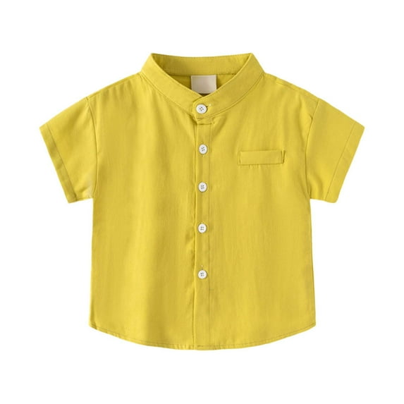 Boys Button Down Shirts Boys Formal Shirt Yellow Dress Shirt Toddler Shirts Boys 8-9 Years
