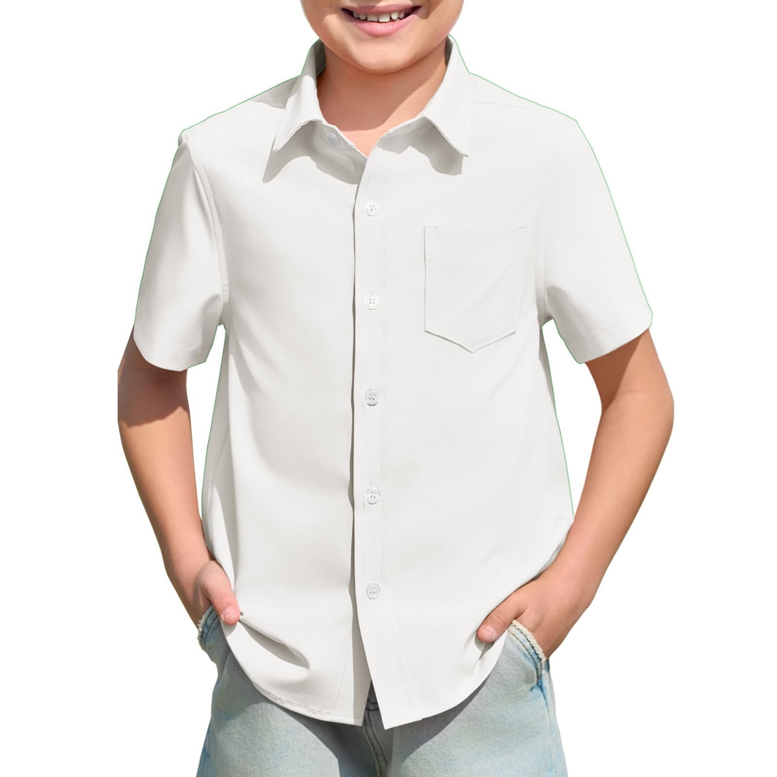 m&s Boys White Polyester Blend -Up Size 8 Years Collared