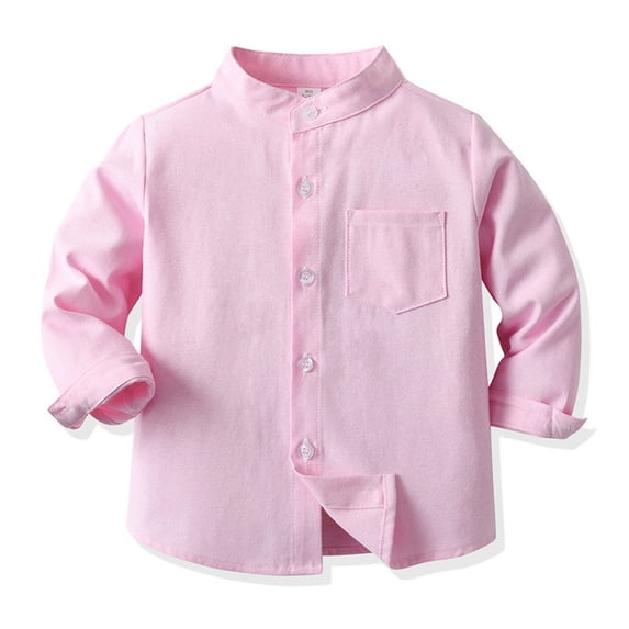 Boys' Button Down Shirts Graduation Shirt Girls Pink Shirt Dress Shirt Boy Uniform Shirts 5-6 Years