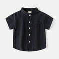 thumbnail image 1 of Boys' Button Down Shirts Graduation Shirts Black Polo Shirts Kids Uniform Shirts for Boys 9-10 Years, 1 of 4