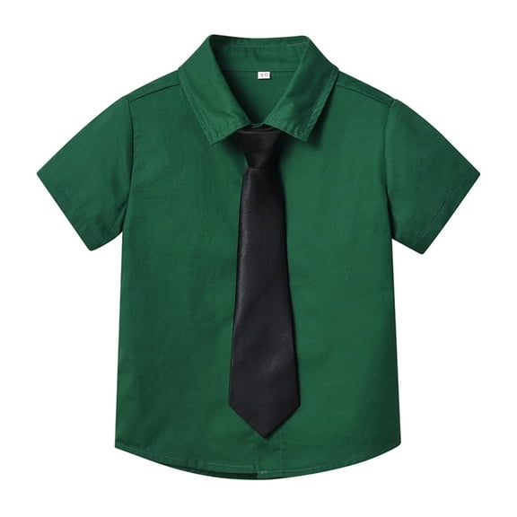Boys' Button Down Shirts Green Polo Shirts for Boys Graduation Shirts School Uniform Shirts for Boys Boys Girls Fashion
