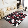 thumbnail image 1 of Boys Camo Area Rug, Abstract Art Colorful Red Non Slip Accent Rug For Living Room, 1 of 6