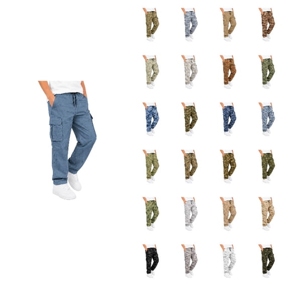 Boys Camo Cargo Pants Kids Cargo Joggers Streetwear Bottoms School Sports Spring Fall Hiking Outdoor Trousers