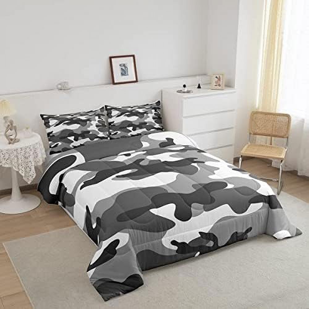 Boys Camo Comforter Set Army Camouflage Lightweight Bedding Set for