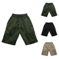 thumbnail image 1 of Boys Cargo Bermuda Shorts Loose Fit Multi Pocket Casual Summer Outdoor Knee Length Shorts for Boys Streetwear, 1 of 9
