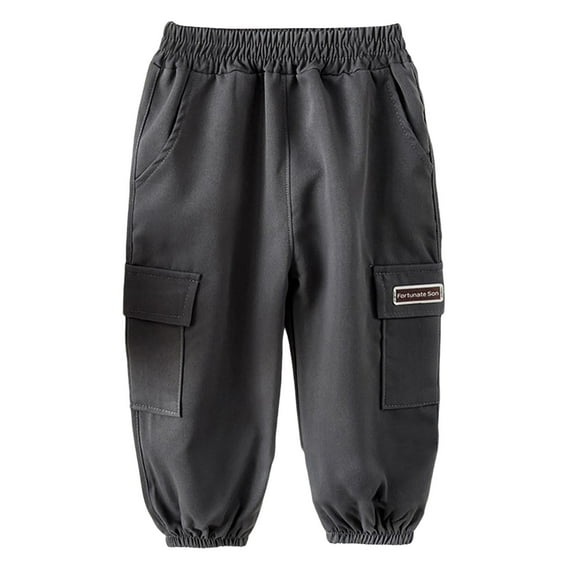 Boys Cargo Capri Pants Summer Quick-Dry Lightweight Outdoor Hiking Pants Solid Color Pull On Trousers with Pockets Teen Girl Clothes 14-16