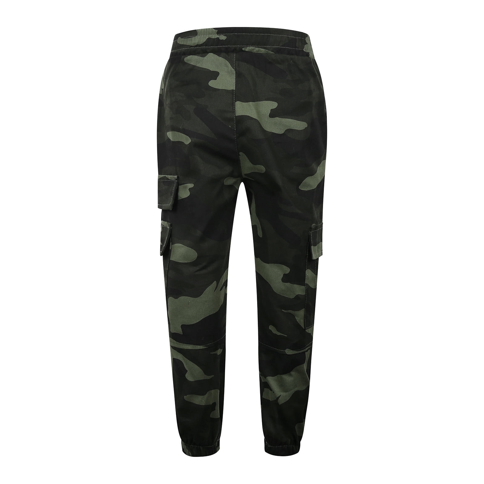 Boys Andre Cotton Elastane Camouflage Print Jogger Pants - Olive