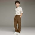 thumbnail image 1 of Boys Cargo Joggers Drawstring Jogging Pants Kids Elastic Waist Trousers 3-4T, 1 of 7