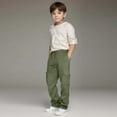 thumbnail image 1 of Boys Cargo Joggers Drawstring Jogging Pants Kids Elastic Waist Trousers 9-10 Years, 1 of 7