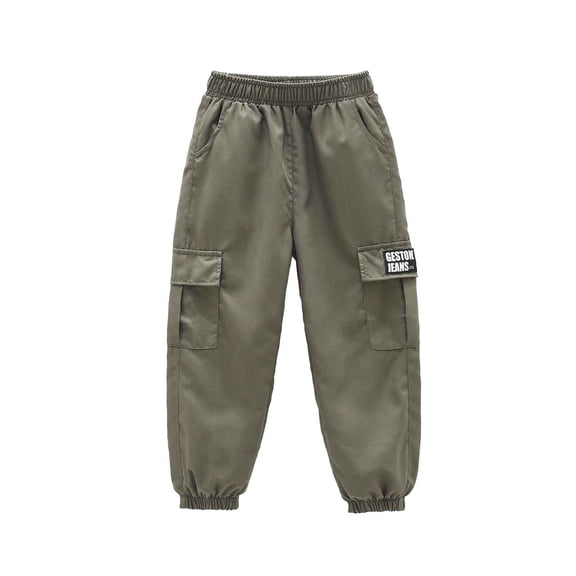Boys Cargo Joggers Pants Elastic Waist Casual Jogging Trousers Bottom for Kids 4-10 Years,Kids' Cargo Pants Fashion Hip Hop Elastico Close Pants With Pockets Loose Trousers