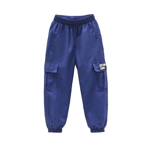 Boys Cargo Joggers Pants Elastic Waist Casual Jogging Trousers Bottom for Kids 4-10 Years,Kids' Cargo Pants Fashion Hip Hop Elastico Close Pants With Pockets Loose Trousers