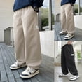 thumbnail image 1 of Boys Cargo Pants 9-10Y Size Loose Casual Trousers Outdoor Play Sportswear Elastic Waist Comfortable Kids Pants Black, 1 of 6