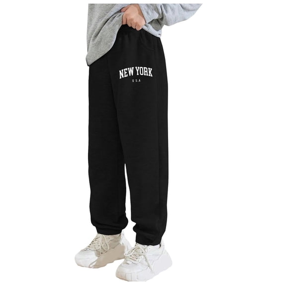Boys Cargo Pants Boys Joggers Size 7 Boys Fleece Athletic Sweatpants Kids Active Jogger Pants Running Jogging Pants with Pockets Black 6-7 Years