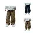 thumbnail image 1 of Boys Cargo Pants Classic Casual Loose Fit Plain Sweatpants with Pockets Comfortable Breathable Trousers Fashion Street Style Daily Wear for Sports Activewear, 1 of 8
