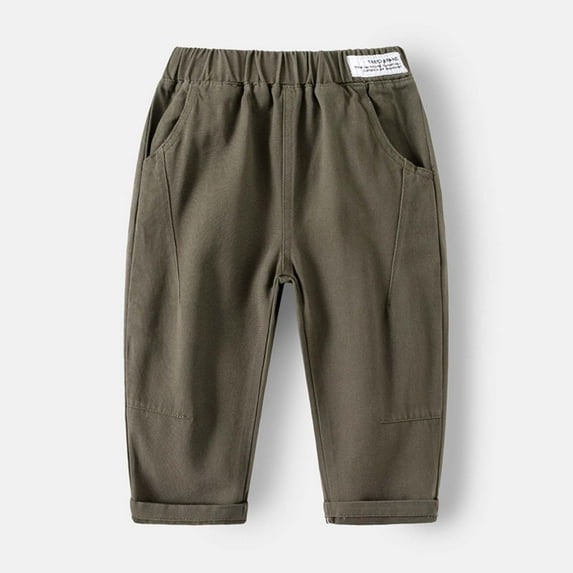 Boys' Cargo Pants Green Sweatpants Women Pull-on Pants Lightweight Athletic Kids Pants Girls 1-2 Years