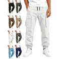 thumbnail image 1 of Boys' Cargo Pants Lightweight Elastic Drawstring Waist Jogger with Multi Pockets Tapered Cuffed Casual Outdoor Trousers for Daily Wear, 1 of 8