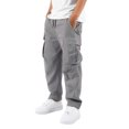 thumbnail image 1 of Boys Cargo Pants Pull On Elastic Waist Straight Leg Chino Uniform Pants, 1 of 6