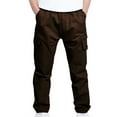 thumbnail image 1 of AIEOTT Boys Cargo Pants Pull On School Chino Pants Kids Twill Joggers Elastic Waist Casual Jogging Trousers 4-13 Years, 1 of 8