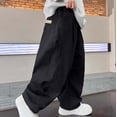 thumbnail image 1 of Boys Cargo Pants Straight Leg Pants Boys Wide Leg Baggy Pants Boys Casual Pants School Pants Boys Size 4-5 Years Pants, 1 of 4