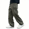 thumbnail image 1 of Boys Cargo Pants Streetwear Elastic Waist Casual Joggers with Pockets School Sweatpants Teen Clothes Size 6-16, 1 of 6