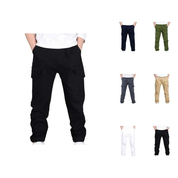 Boys Pants Dress – Classic Formal Style for School Events Boys Cargo Pants Stretch Elastic Waist School Kids Twill Joggers