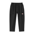 thumbnail image 1 of Boys Cargo Pants Wide Leg Straight Cotton Loose Casual Streetwear Pants with Pockets Girls Office Pants Black 11Y, 1 of 5