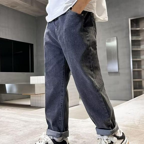 Boys' Cargo Pants with Multi Pockets Cotton Elastic Waist Casual Jogging Trousers Hiking Pants for Boys 8-14 Years (11-12 Years, Black 02)