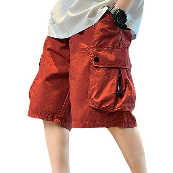 Boys Cargo Shorts 11-12 Years Baggy Jorts Boys Athletic Shorts Boys Boys Casual Shorts Boys Cargo Shorts Loose Short Kid #Brick Red