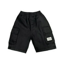 Boys' Cargo Shorts Kids Lightweight Elastic Waist Hiking Bermuda Shorts with Pockets, 4-14 Years
