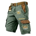 thumbnail image 1 of Boys Cargo Shorts with Multi Pockets - Kids Casual Hiking Summer Shorts Elastic Waist Breathable Cotton Blend for Outdoor Activities,Dark Green,13-14 Years, 1 of 4