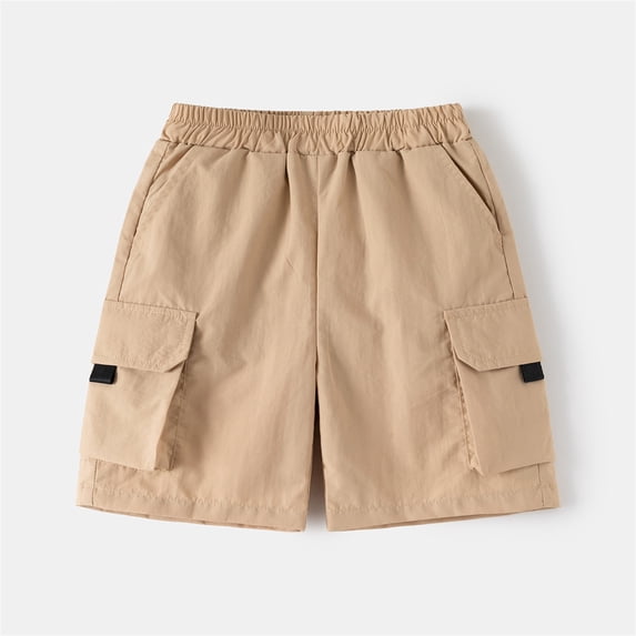 Boys Cargo Shorts Summer Casual Outdoor Toddler Kids Lightweight Breathable Play Wear Little Children Elastic Waist PocketKhaki12-18 Months