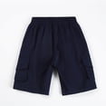 thumbnail image 1 of Boys Cargo Shorts with Elastic Waist, Stretch Nylon Spandex Blend for Play School Outdoor, Dark Blue,Size 7 T, 1 of 7