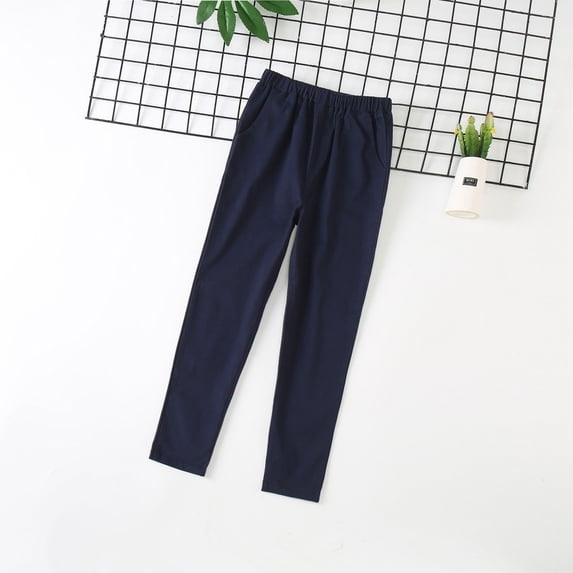 Boys Cargo Sweatpants Casual Loose Fit Long Trousers Streetwear Casual Pants for Boys Relaxed Fit for Teens Summer Clothes for Teens (Navy,7-8 Years)